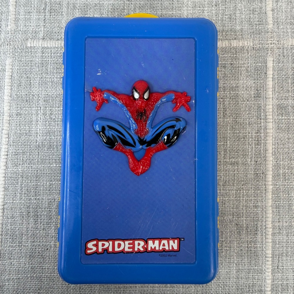 Y2K Spiderman Mini Tackle Box Jewelry Box Container Organizer 2002 Marvel 6"x3"